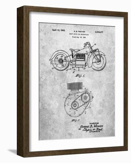 PP892-Slate Indian Motorcycle Drive Shaft Patent Poster-Cole Borders-Framed Giclee Print
