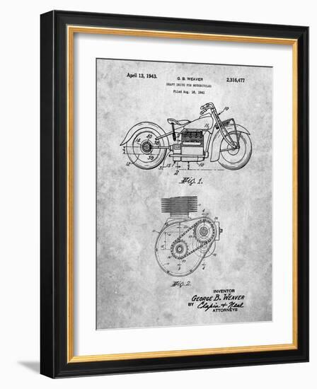 PP892-Slate Indian Motorcycle Drive Shaft Patent Poster-Cole Borders-Framed Giclee Print