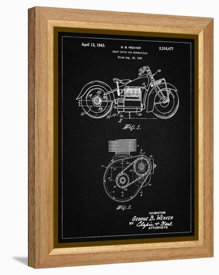 PP892-Vintage Black Indian Motorcycle Drive Shaft Patent Poster-Cole Borders-Framed Premier Image Canvas