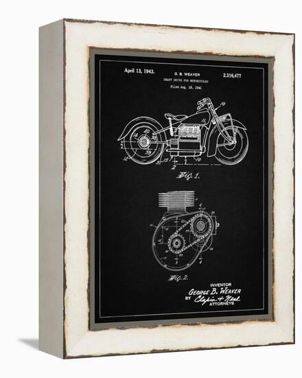 PP892-Vintage Black Indian Motorcycle Drive Shaft Patent Poster-Cole Borders-Framed Premier Image Canvas