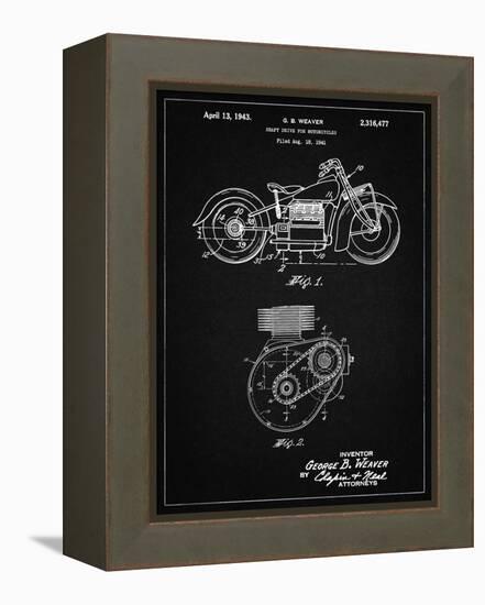 PP892-Vintage Black Indian Motorcycle Drive Shaft Patent Poster-Cole Borders-Framed Premier Image Canvas