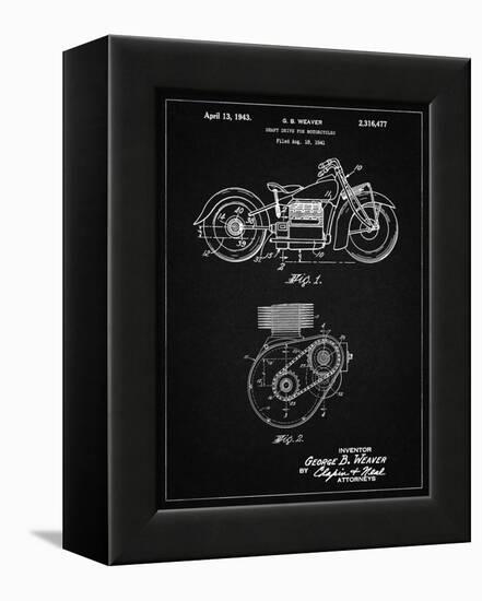 PP892-Vintage Black Indian Motorcycle Drive Shaft Patent Poster-Cole Borders-Framed Premier Image Canvas