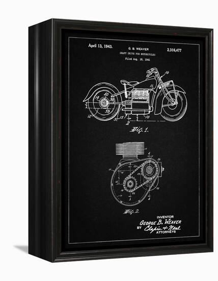 PP892-Vintage Black Indian Motorcycle Drive Shaft Patent Poster-Cole Borders-Framed Premier Image Canvas