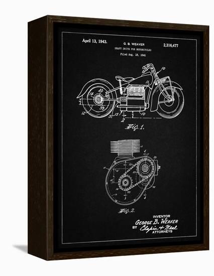 PP892-Vintage Black Indian Motorcycle Drive Shaft Patent Poster-Cole Borders-Framed Premier Image Canvas