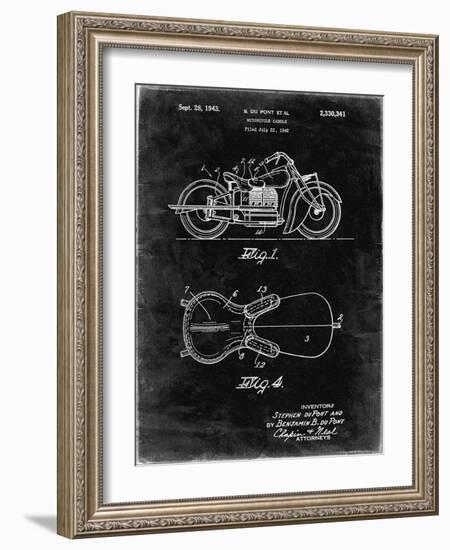 PP893-Black Grunge Indian Motorcycle Saddle Patent Poster-Cole Borders-Framed Giclee Print