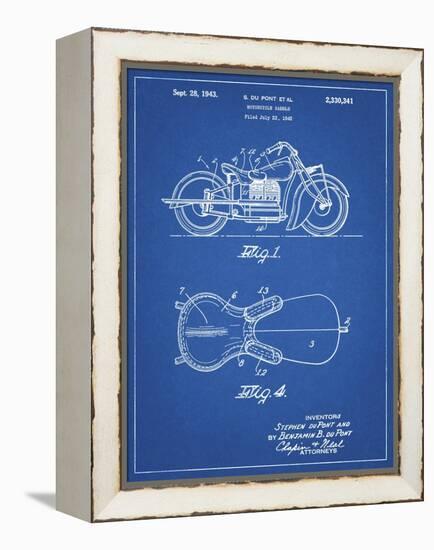 PP893-Blueprint Indian Motorcycle Saddle Patent Poster-Cole Borders-Framed Premier Image Canvas