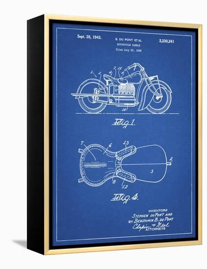 PP893-Blueprint Indian Motorcycle Saddle Patent Poster-Cole Borders-Framed Premier Image Canvas