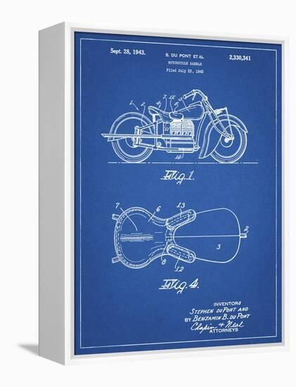 PP893-Blueprint Indian Motorcycle Saddle Patent Poster-Cole Borders-Framed Premier Image Canvas