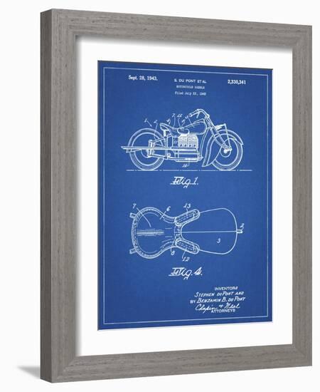 PP893-Blueprint Indian Motorcycle Saddle Patent Poster-Cole Borders-Framed Giclee Print