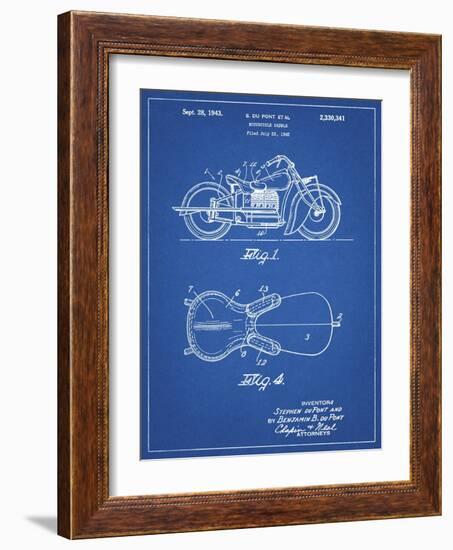 PP893-Blueprint Indian Motorcycle Saddle Patent Poster-Cole Borders-Framed Giclee Print