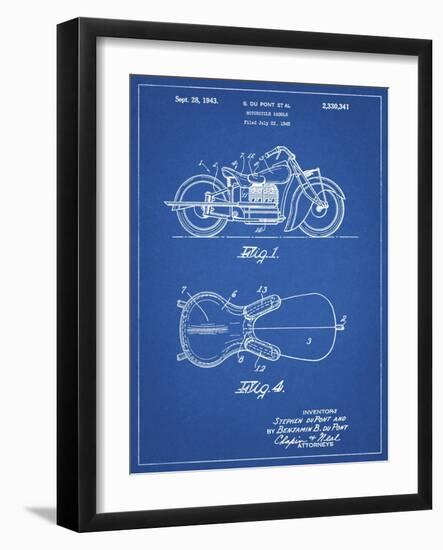 PP893-Blueprint Indian Motorcycle Saddle Patent Poster-Cole Borders-Framed Giclee Print