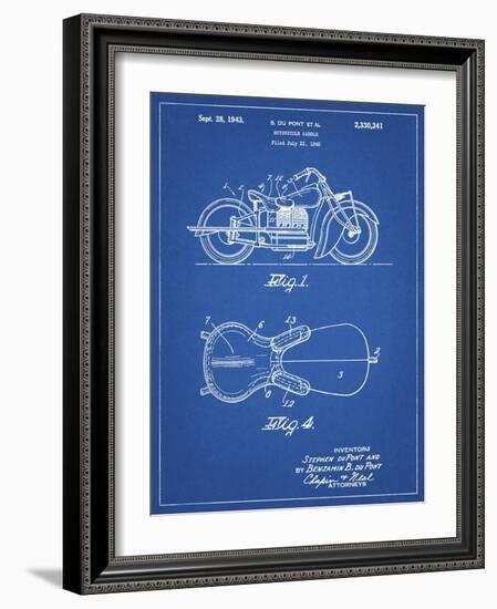 PP893-Blueprint Indian Motorcycle Saddle Patent Poster-Cole Borders-Framed Giclee Print