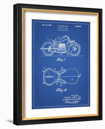 PP893-Blueprint Indian Motorcycle Saddle Patent Poster-Cole Borders-Framed Giclee Print