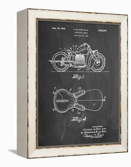 PP893-Chalkboard Indian Motorcycle Saddle Patent Poster-Cole Borders-Framed Premier Image Canvas