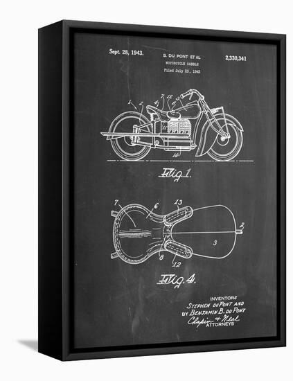 PP893-Chalkboard Indian Motorcycle Saddle Patent Poster-Cole Borders-Framed Premier Image Canvas