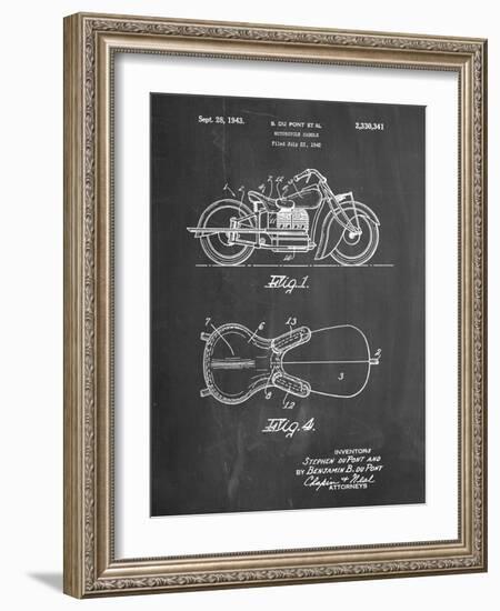 PP893-Chalkboard Indian Motorcycle Saddle Patent Poster-Cole Borders-Framed Giclee Print