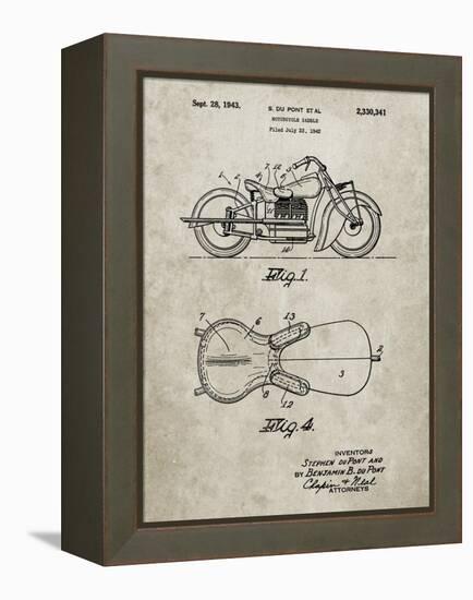 PP893-Sandstone Indian Motorcycle Saddle Patent Poster-Cole Borders-Framed Premier Image Canvas