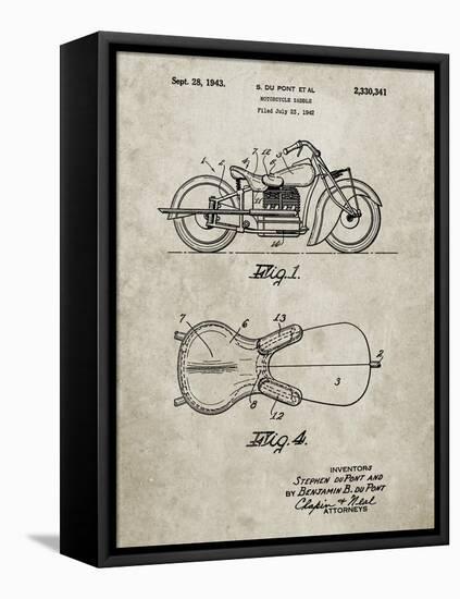 PP893-Sandstone Indian Motorcycle Saddle Patent Poster-Cole Borders-Framed Premier Image Canvas