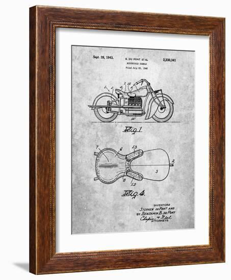 PP893-Slate Indian Motorcycle Saddle Patent Poster-Cole Borders-Framed Giclee Print