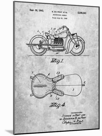 PP893-Slate Indian Motorcycle Saddle Patent Poster-Cole Borders-Mounted Giclee Print