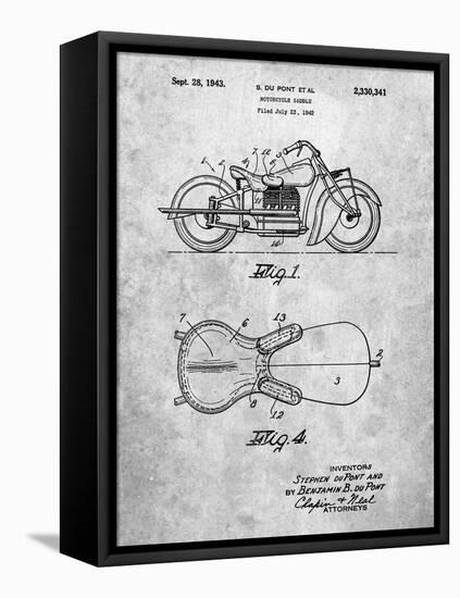PP893-Slate Indian Motorcycle Saddle Patent Poster-Cole Borders-Framed Premier Image Canvas