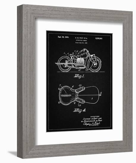 PP893-Vintage Black Indian Motorcycle Saddle Patent Poster-Cole Borders-Framed Giclee Print