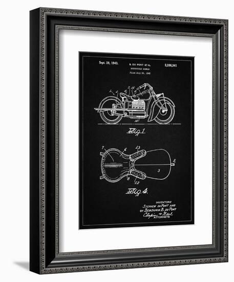 PP893-Vintage Black Indian Motorcycle Saddle Patent Poster-Cole Borders-Framed Giclee Print