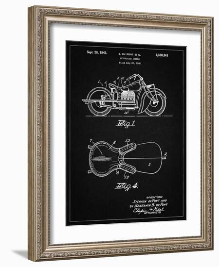 PP893-Vintage Black Indian Motorcycle Saddle Patent Poster-Cole Borders-Framed Giclee Print