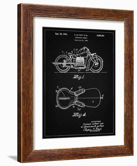 PP893-Vintage Black Indian Motorcycle Saddle Patent Poster-Cole Borders-Framed Giclee Print