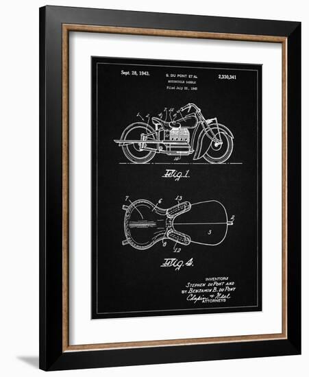 PP893-Vintage Black Indian Motorcycle Saddle Patent Poster-Cole Borders-Framed Giclee Print