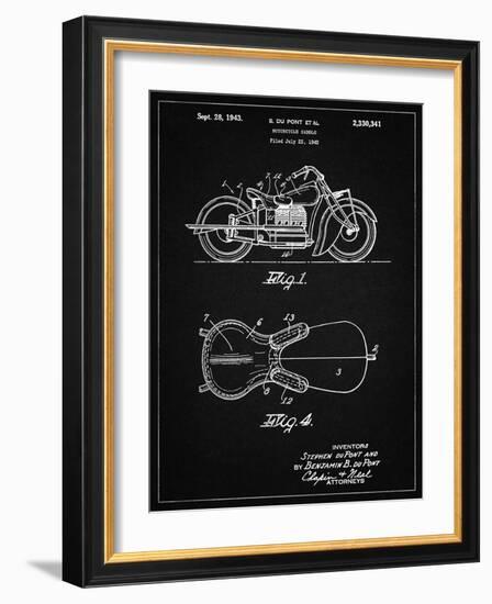 PP893-Vintage Black Indian Motorcycle Saddle Patent Poster-Cole Borders-Framed Giclee Print