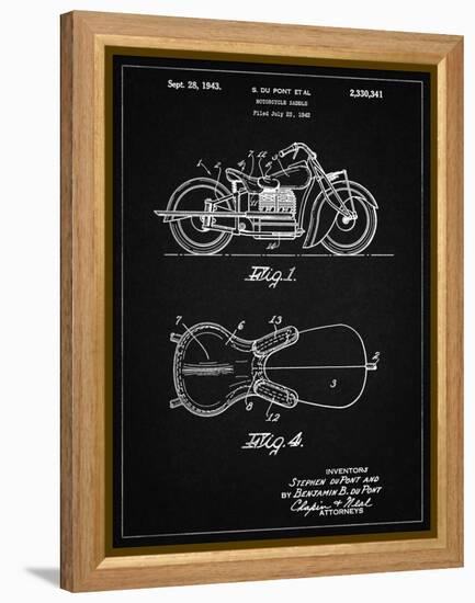 PP893-Vintage Black Indian Motorcycle Saddle Patent Poster-Cole Borders-Framed Premier Image Canvas