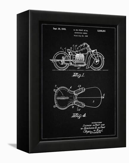 PP893-Vintage Black Indian Motorcycle Saddle Patent Poster-Cole Borders-Framed Premier Image Canvas