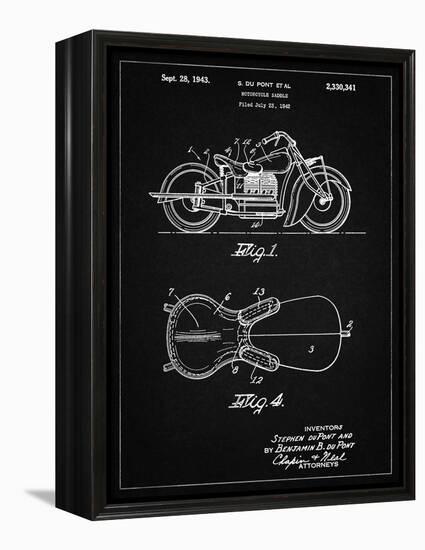 PP893-Vintage Black Indian Motorcycle Saddle Patent Poster-Cole Borders-Framed Premier Image Canvas