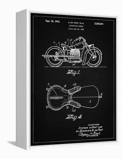 PP893-Vintage Black Indian Motorcycle Saddle Patent Poster-Cole Borders-Framed Premier Image Canvas