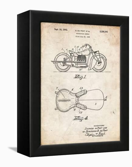 PP893-Vintage Parchment Indian Motorcycle Saddle Patent Poster-Cole Borders-Framed Premier Image Canvas