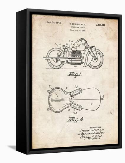 PP893-Vintage Parchment Indian Motorcycle Saddle Patent Poster-Cole Borders-Framed Premier Image Canvas