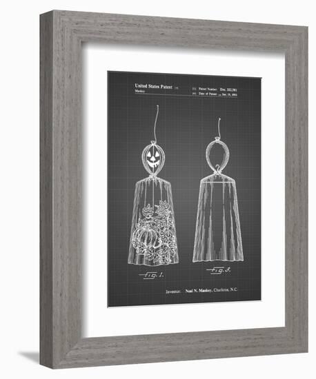 PP895-Black Grid Jack O'Lantern Patent Poster-Cole Borders-Framed Giclee Print