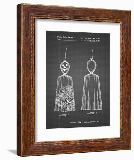 PP895-Black Grid Jack O'Lantern Patent Poster-Cole Borders-Framed Giclee Print