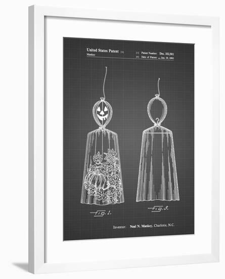 PP895-Black Grid Jack O'Lantern Patent Poster-Cole Borders-Framed Giclee Print
