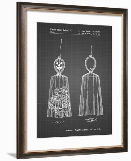 PP895-Black Grid Jack O'Lantern Patent Poster-Cole Borders-Framed Giclee Print