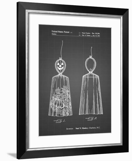 PP895-Black Grid Jack O'Lantern Patent Poster-Cole Borders-Framed Giclee Print
