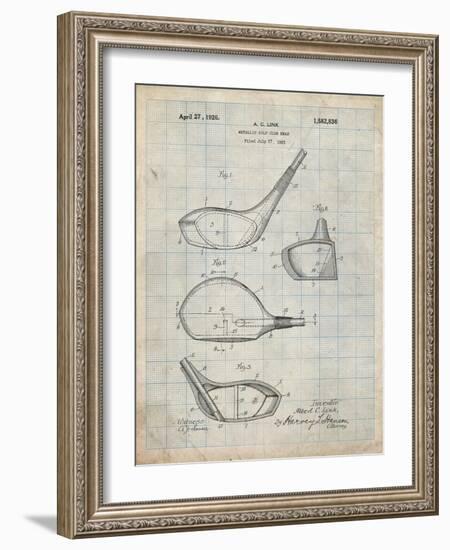 PP9 Antique Grid Parchment-Borders Cole-Framed Giclee Print