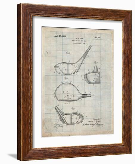 PP9 Antique Grid Parchment-Borders Cole-Framed Giclee Print