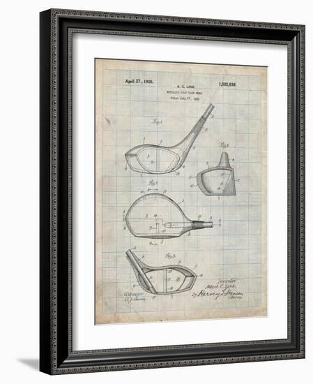 PP9 Antique Grid Parchment-Borders Cole-Framed Giclee Print