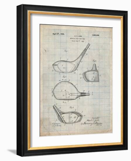 PP9 Antique Grid Parchment-Borders Cole-Framed Giclee Print