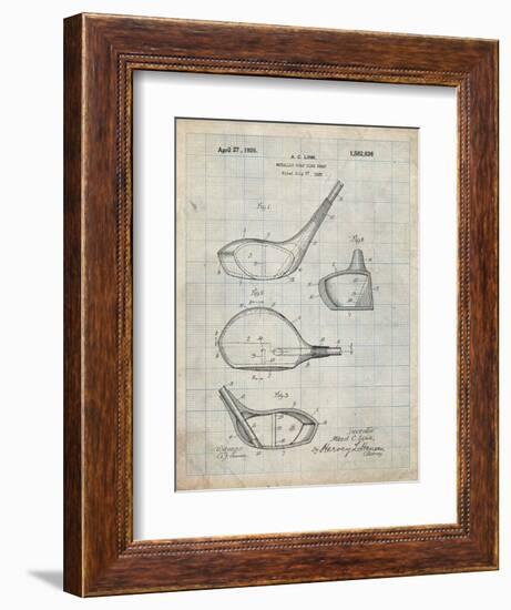 PP9 Antique Grid Parchment-Borders Cole-Framed Giclee Print