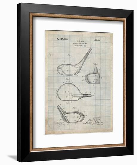 PP9 Antique Grid Parchment-Borders Cole-Framed Giclee Print