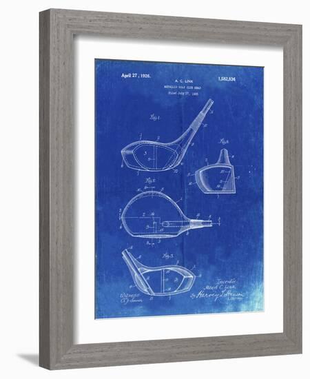 PP9 Faded Blueprint-Borders Cole-Framed Giclee Print