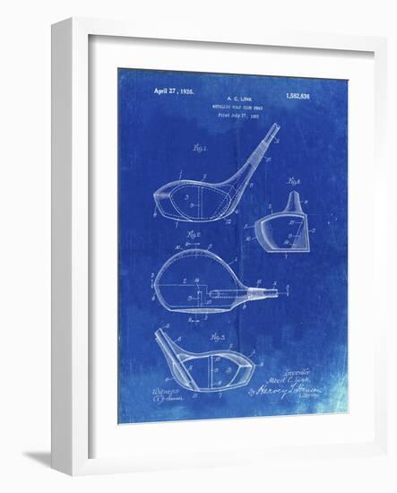 PP9 Faded Blueprint-Borders Cole-Framed Giclee Print